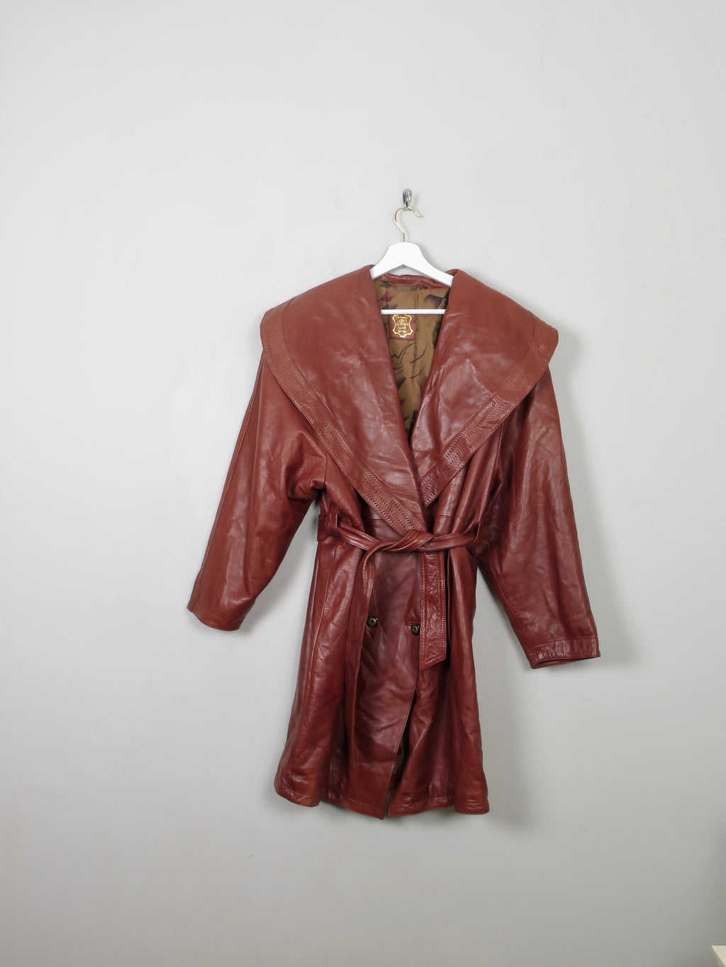 Women's Rust Brown Leather Coat M - The Harlequin