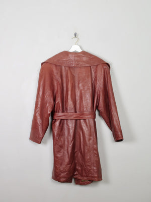 Women's Rust Brown Leather Coat M - The Harlequin