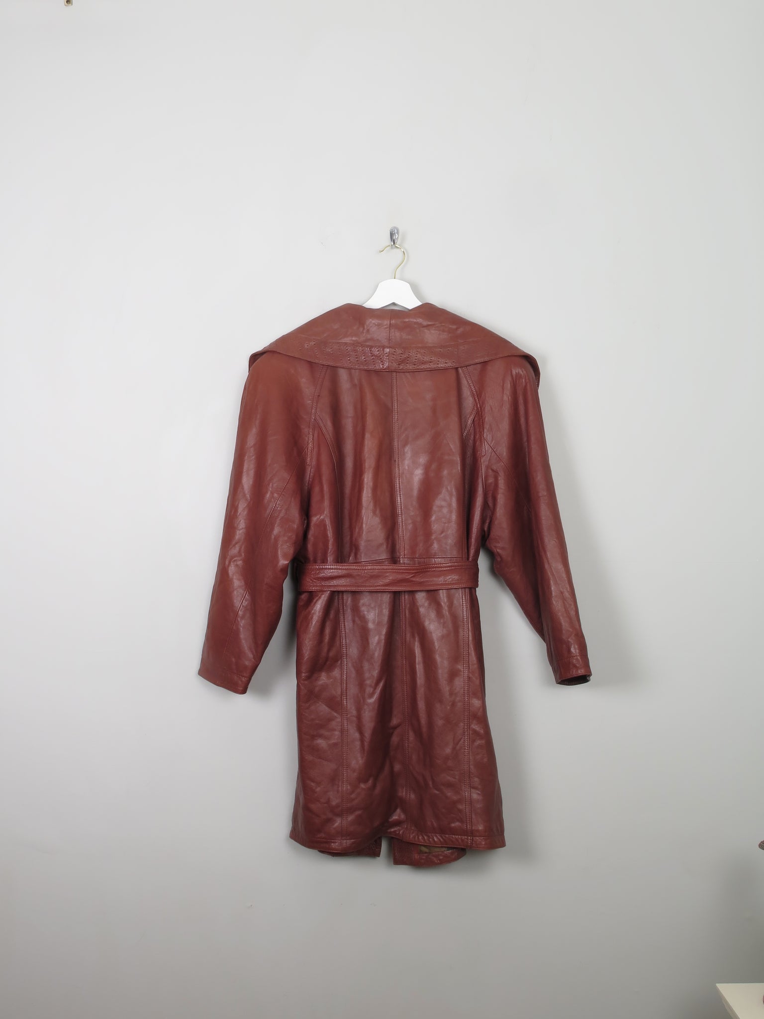 Women's Rust Brown Leather Coat M - The Harlequin