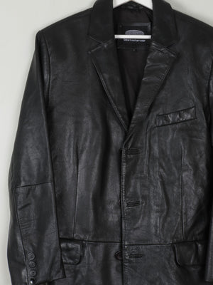 Men's Vintage Black Leather Jacket L