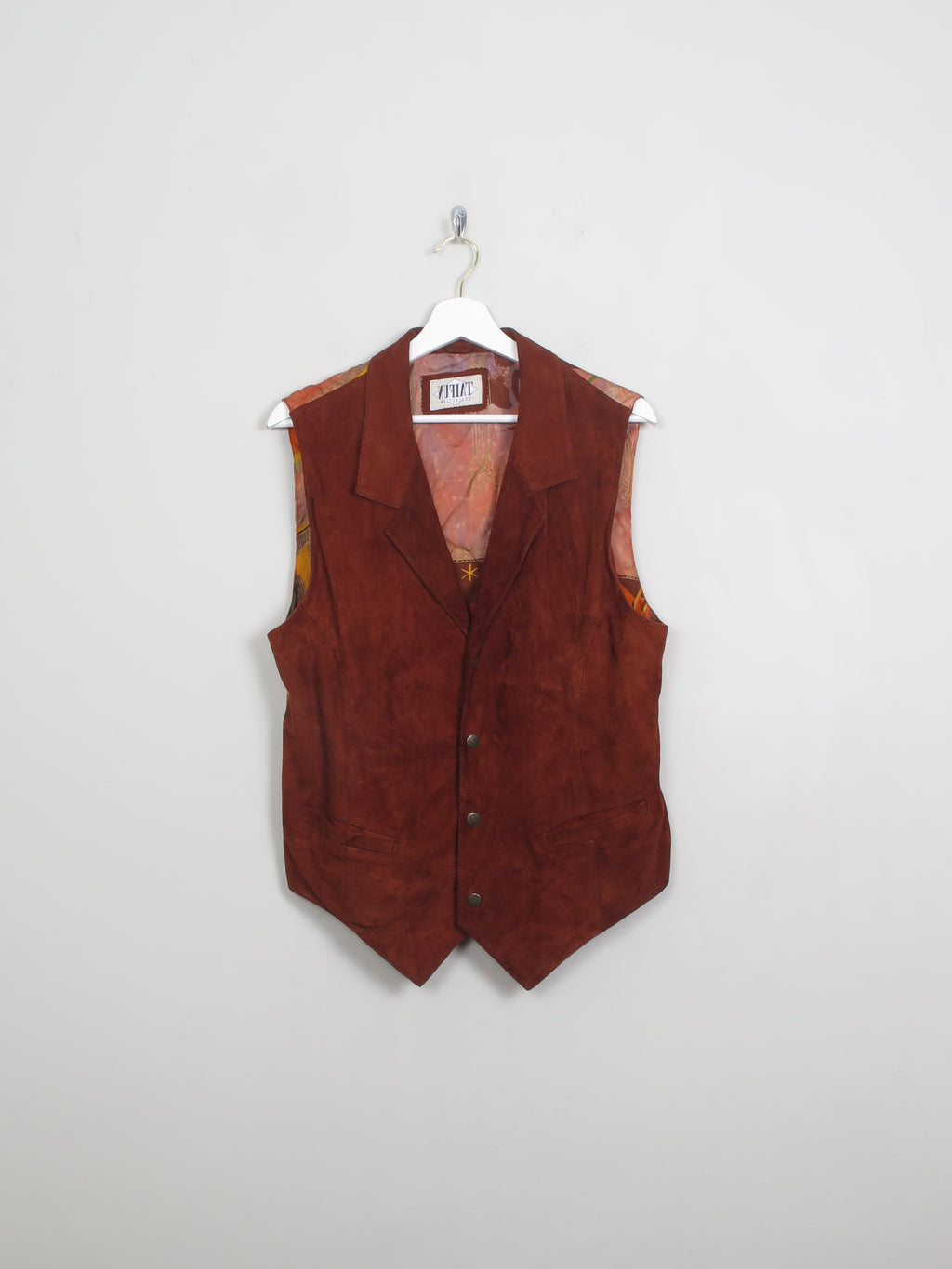 Women's Vintage Rust Suede Waistcoat S/M - The Harlequin