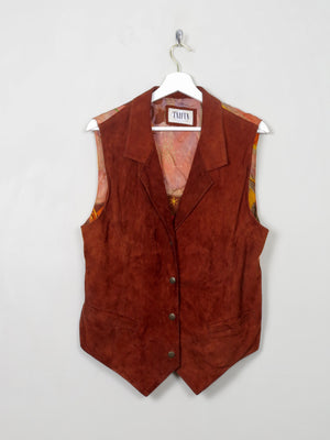 Women's Vintage Rust Suede Waistcoat S/M - The Harlequin