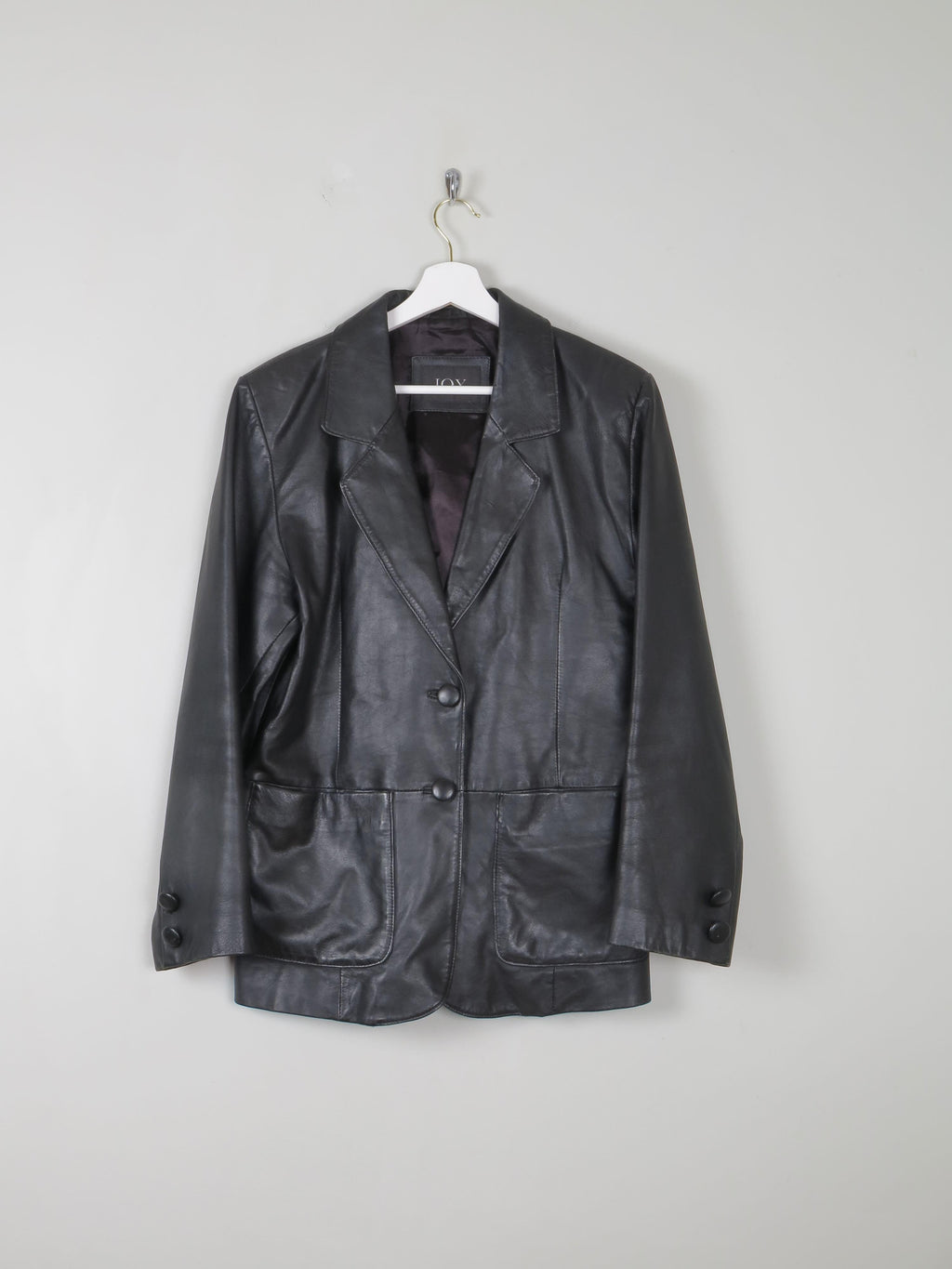 Women's Black Leather Vintage Jacket M