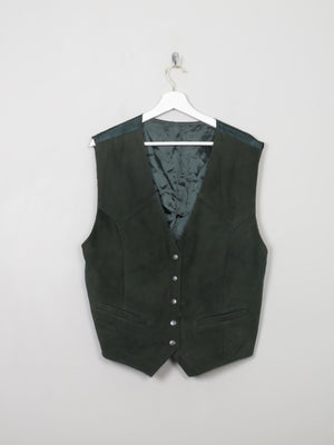 Men's Vintage Green Suede Waistcoat M - The Harlequin