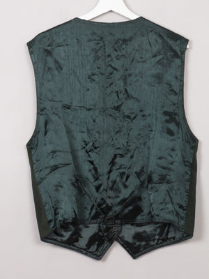 Men's Vintage Green Suede Waistcoat M - The Harlequin