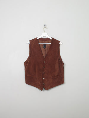 Men's Rust Suede Waistcoat M - The Harlequin