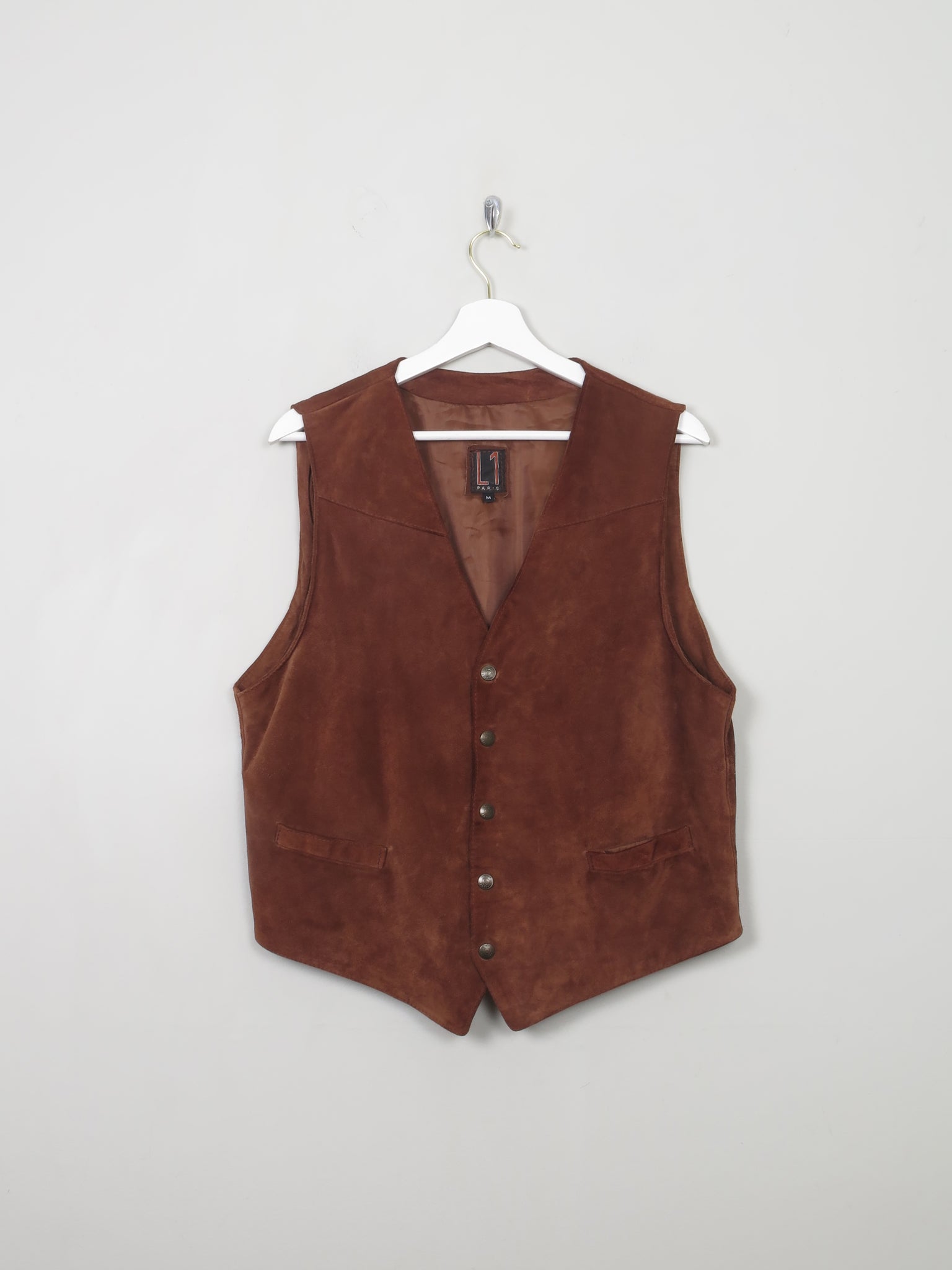 Men's Rust Suede Waistcoat M - The Harlequin