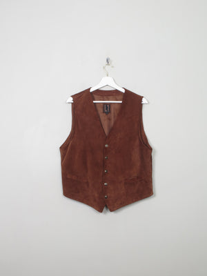 Men's Rust Suede Waistcoat M - The Harlequin