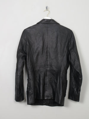 Women's Vintage Black Leather Jacket S - The Harlequin