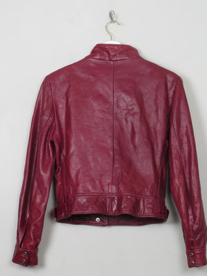 Women's Vintage Leather Wine Biker Jacket XS - The Harlequin