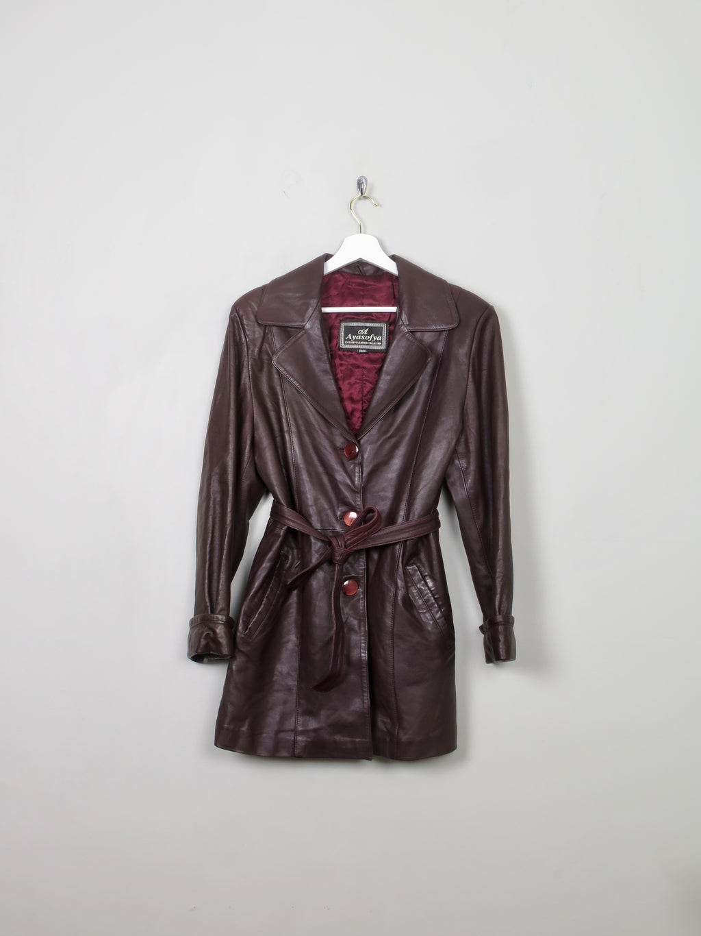 Women's Vintage Burgundy Leather S - The Harlequin