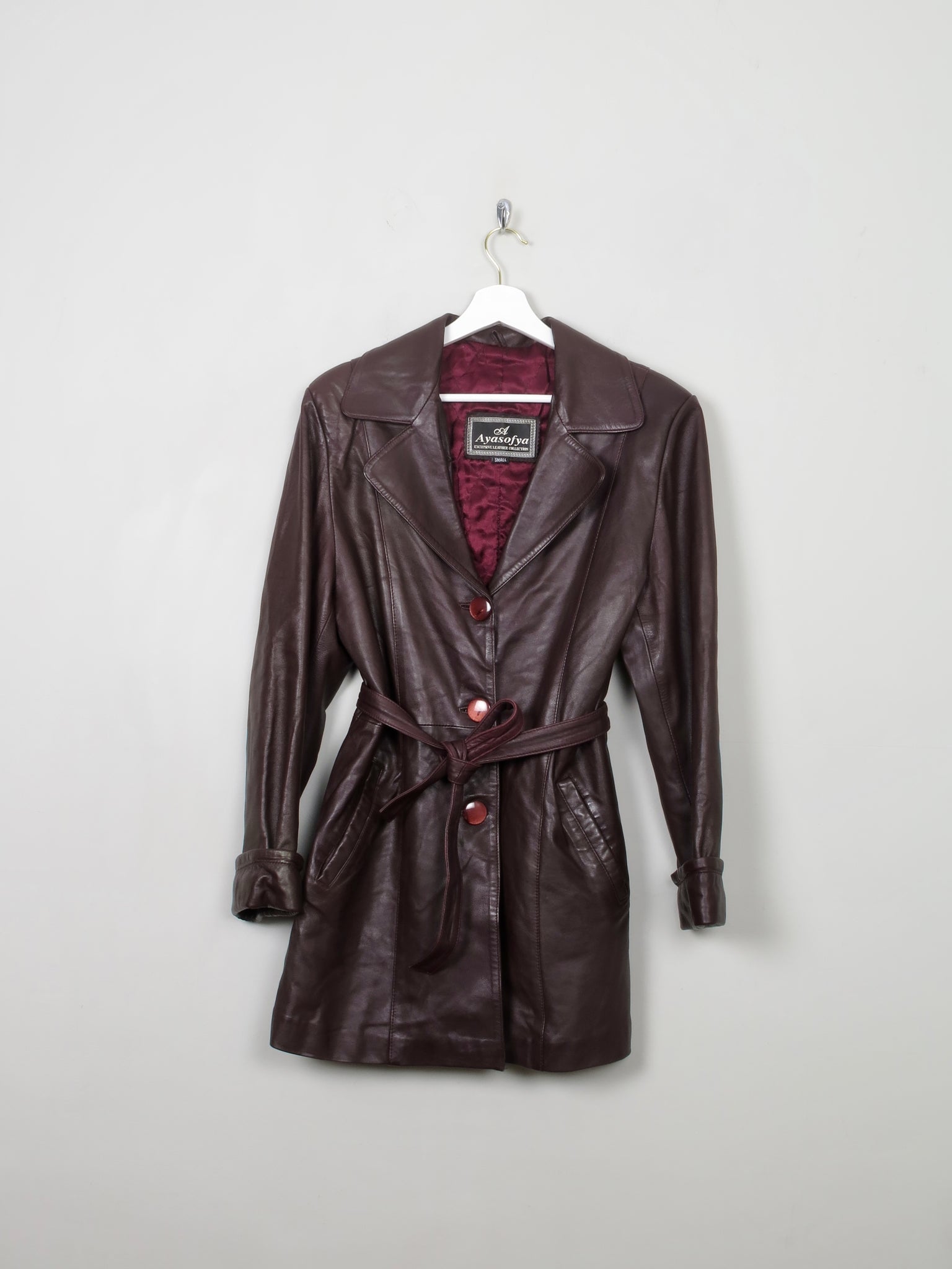 Women's Vintage Burgundy Leather S - The Harlequin