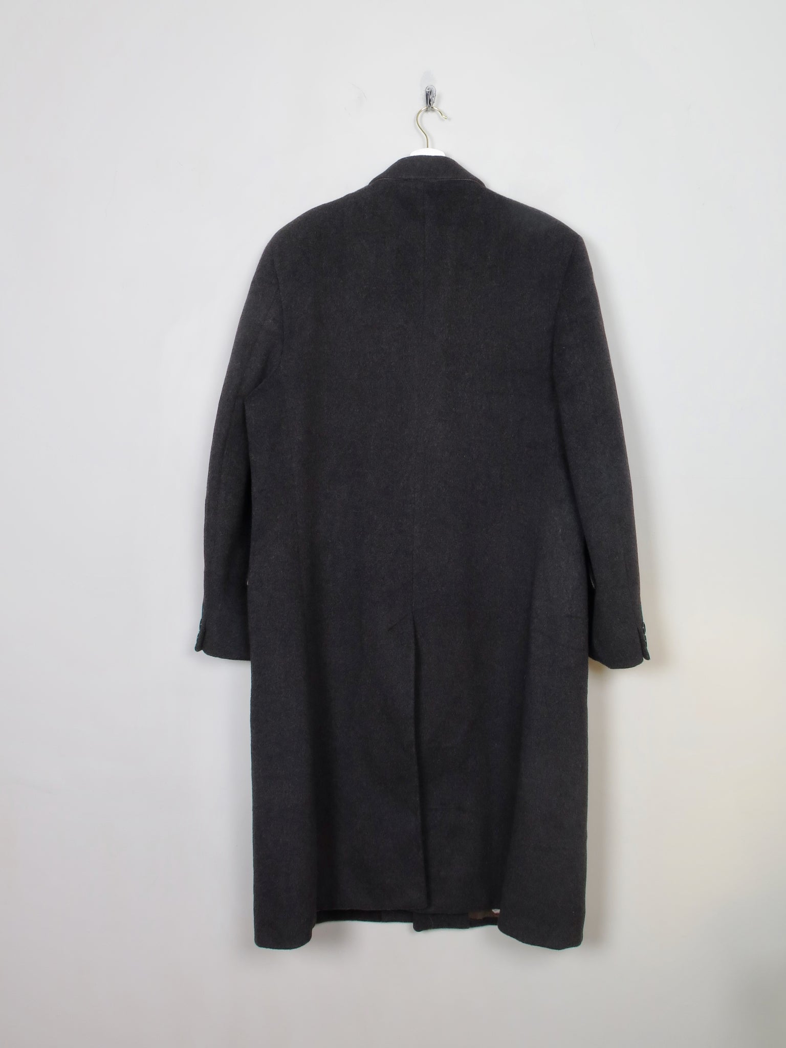 Men's Classic Vintage Grey Wool Overcoat L/44" Long
