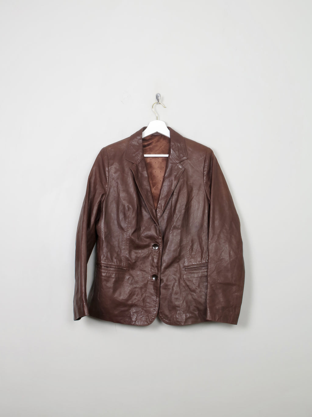 Women's Vintage Soft Brown Leather Jacket M - The Harlequin