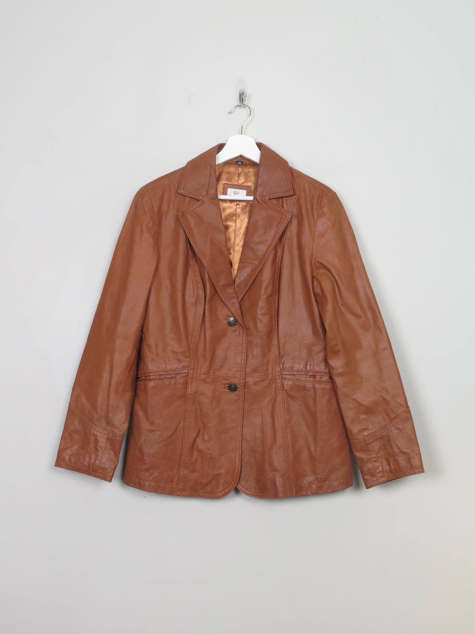Women's Vintage Tan Leather Jacket M