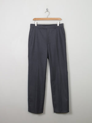 Men's Vintage Dark Grey Wool Trousers 32"/32L - The Harlequin