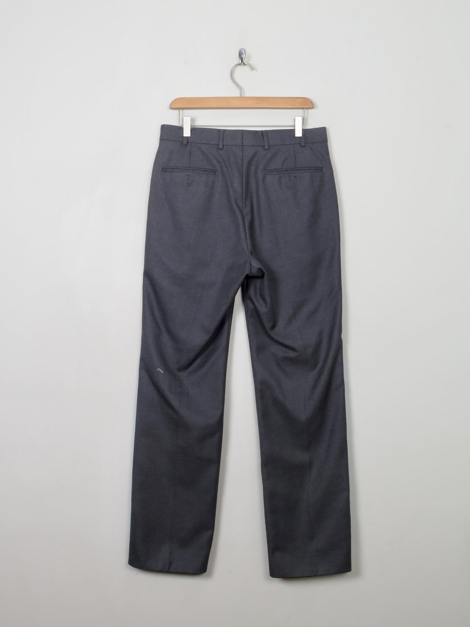 Men's Vintage Dark Grey Wool Trousers 32"/32L - The Harlequin