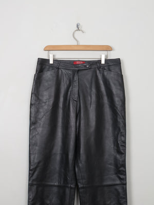 Women's Vintage Black Leather Trousers 33" W 30"L - The Harlequin