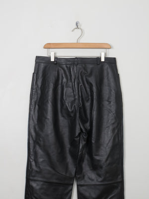 Women's Vintage Black Leather Trousers 33" W 30"L - The Harlequin