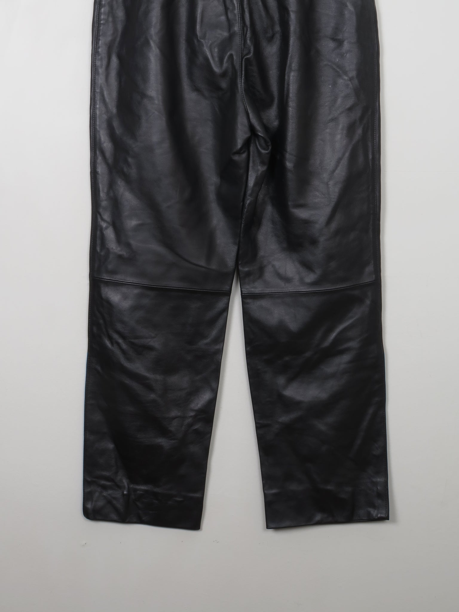 Women's Vintage Black Leather Trousers 33" W 30"L - The Harlequin