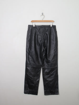 Women's Vintage Black Leather Trousers 33" W 30"L - The Harlequin