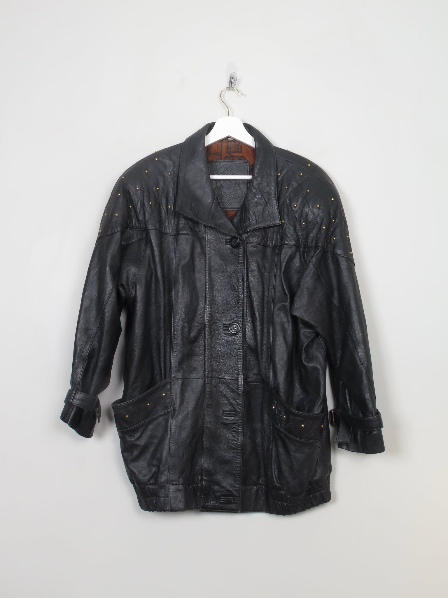 Women's Vintage 80s Leather Short Coat M/L