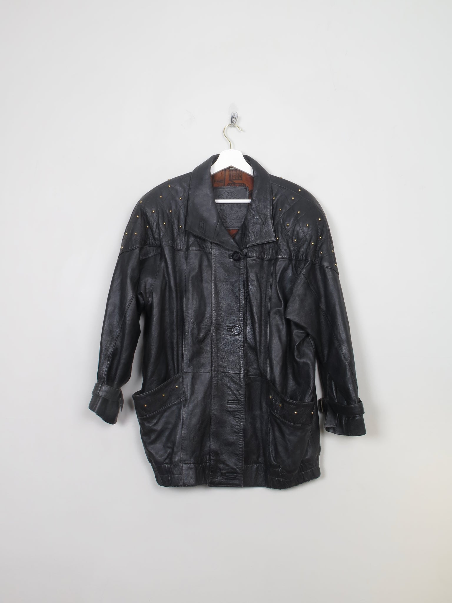 Women's Vintage 80s Leather Short Coat M/L