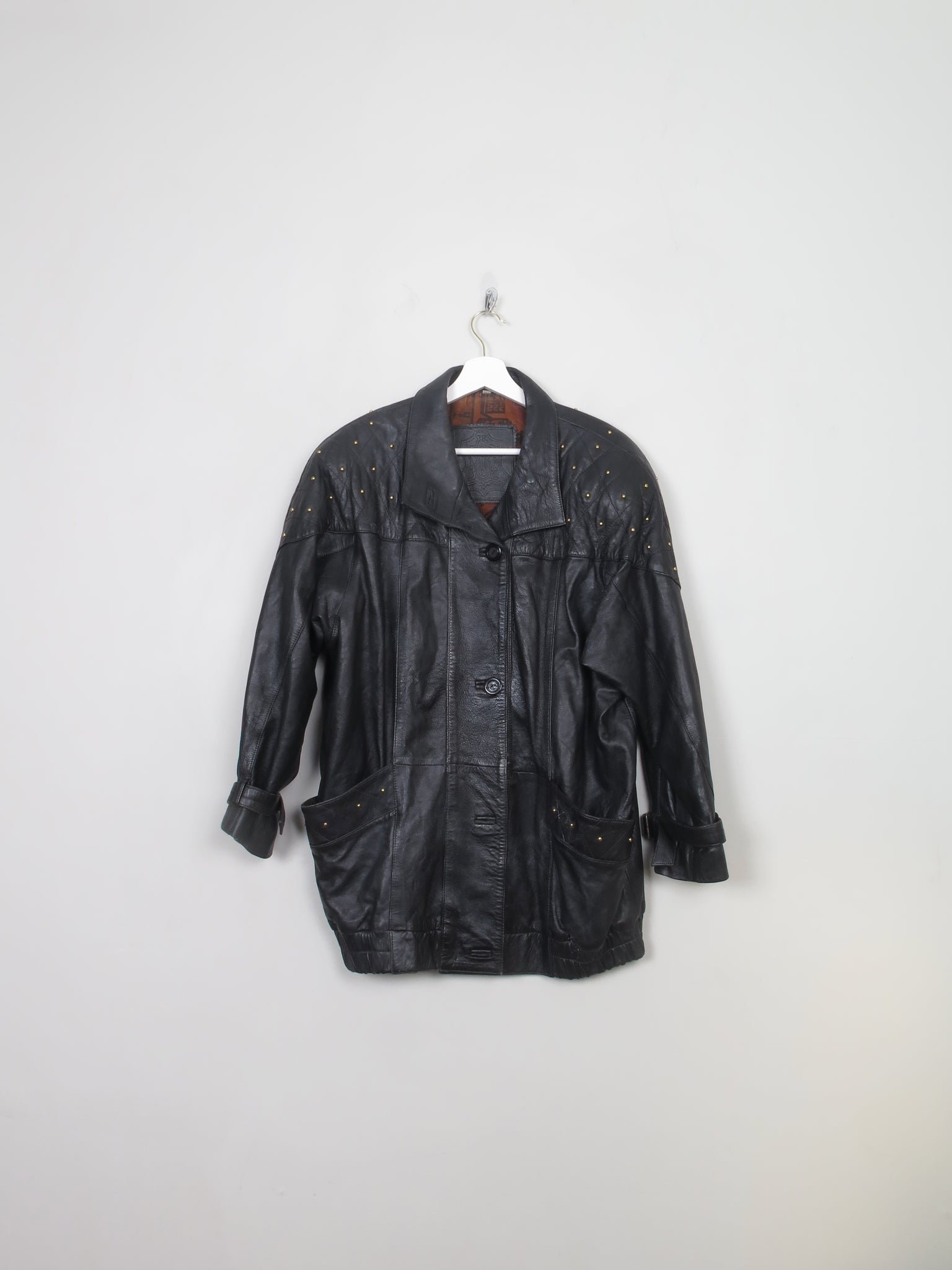 Women's Vintage 80s Leather Short Coat M/L