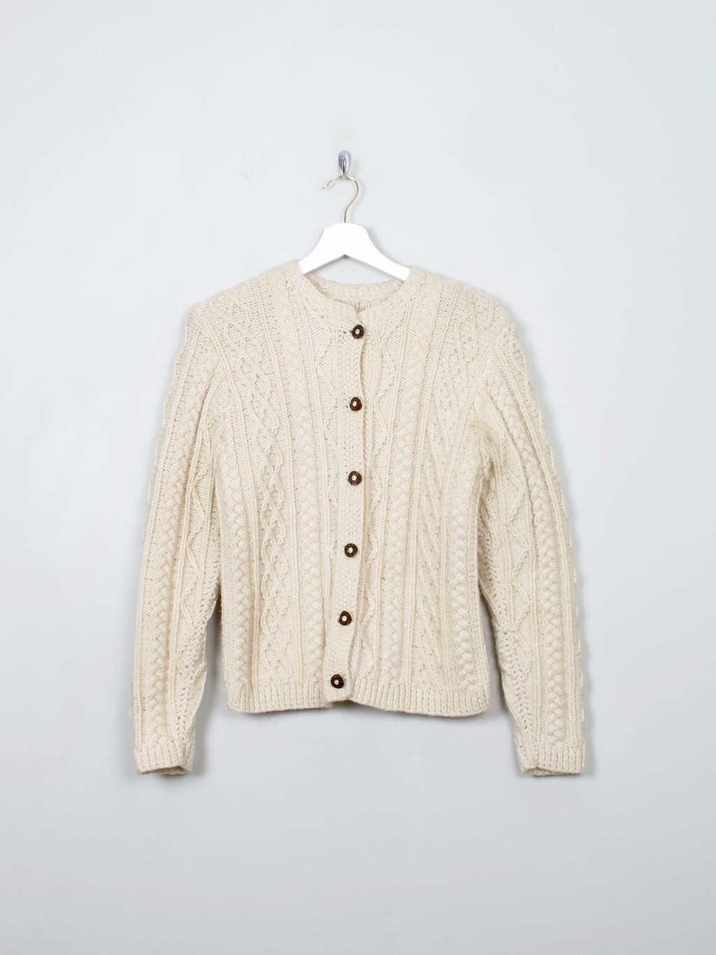 Women's VIntage Aran Fitted Cardigan S/M - The Harlequin