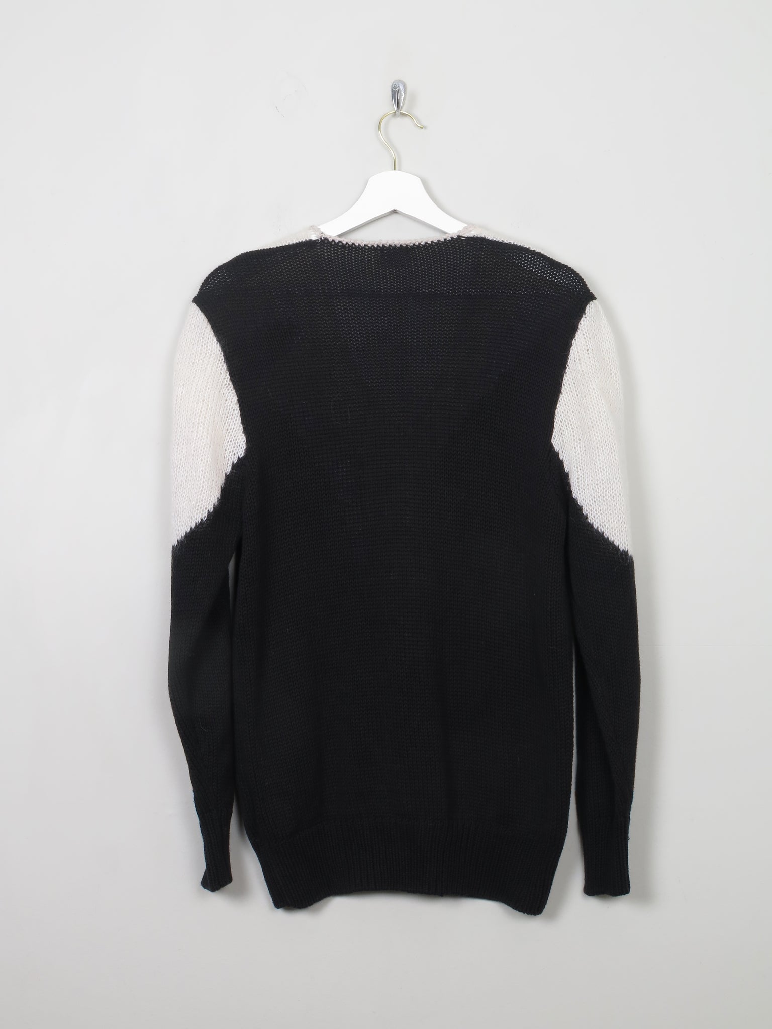 Women's Vintage Black & White Jumper M/L - The Harlequin