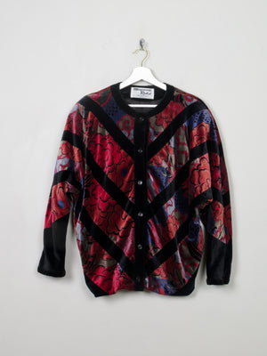 Women’s Colourful  Vintage Velvet Bomber Jacket S/M - The Harlequin