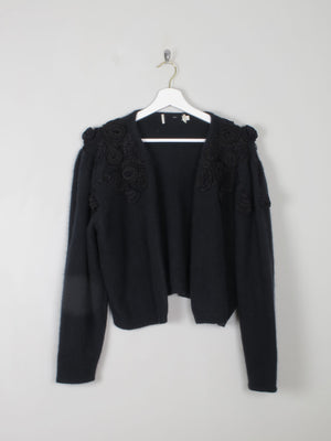 Women's Vintage Black Wool Cardigan S-L