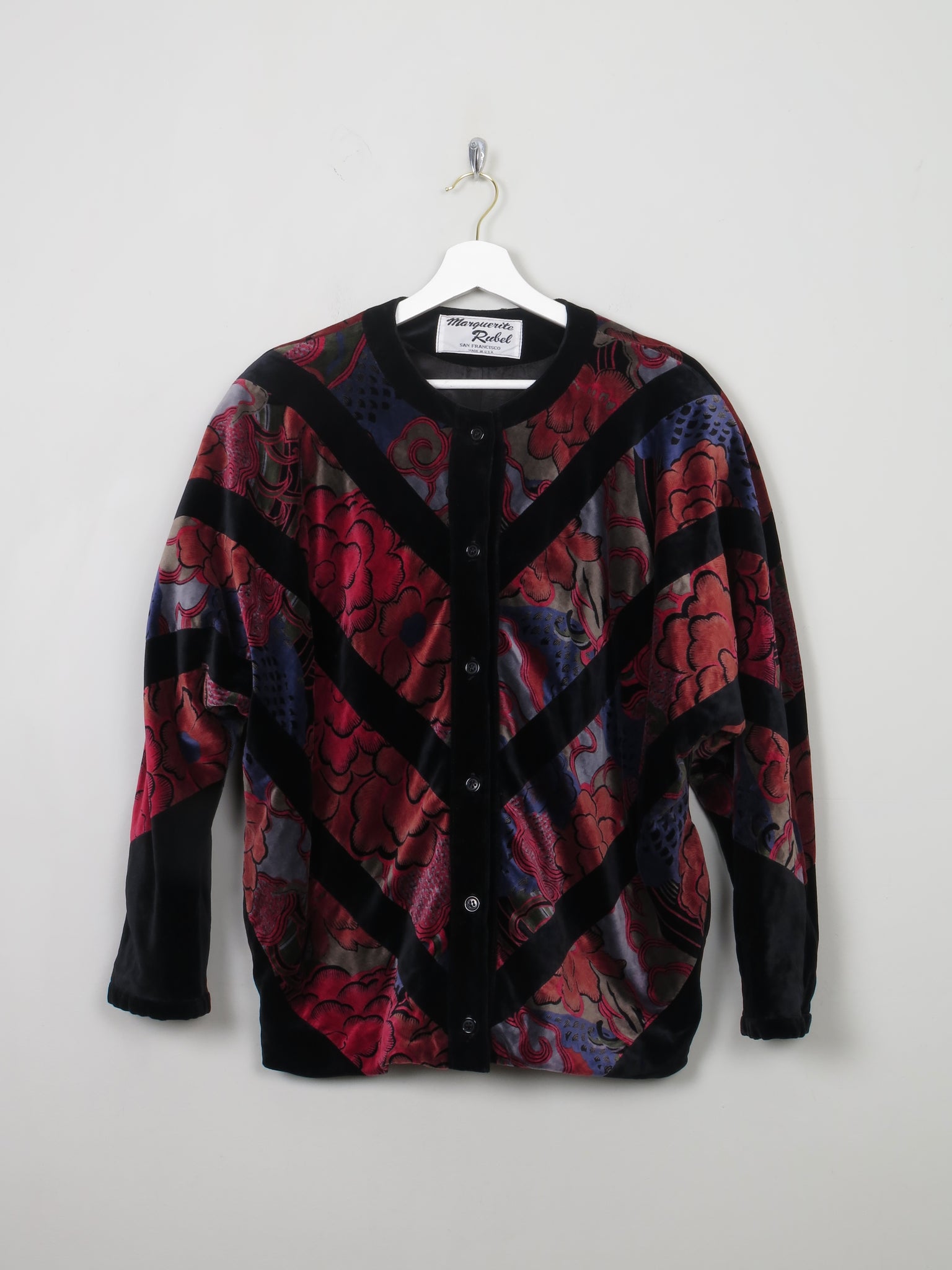 Women’s Colourful  Vintage Velvet Bomber Jacket S/M - The Harlequin