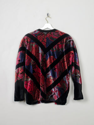 Women’s Colourful  Vintage Velvet Bomber Jacket S/M - The Harlequin