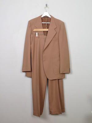 Men's Vintage 1970s  Camel Coloured Suit 40" - The Harlequin