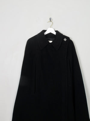 Women's Vintage Jack Clarke Black Wool Long Cape S/M - The Harlequin