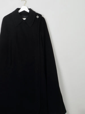 Women's Vintage Jack Clarke Black Wool Long Cape S/M - The Harlequin