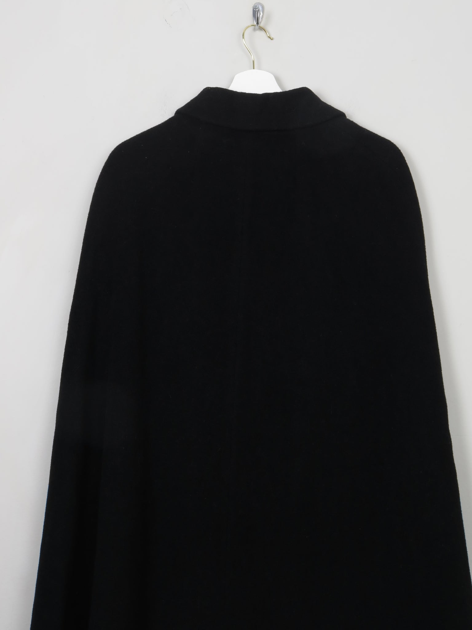 Women's Vintage Jack Clarke Black Wool Long Cape S/M - The Harlequin