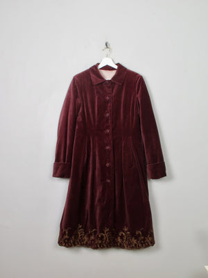 Women's Mauve Vintage Velvet Coat By Noa Noa S/M - The Harlequin