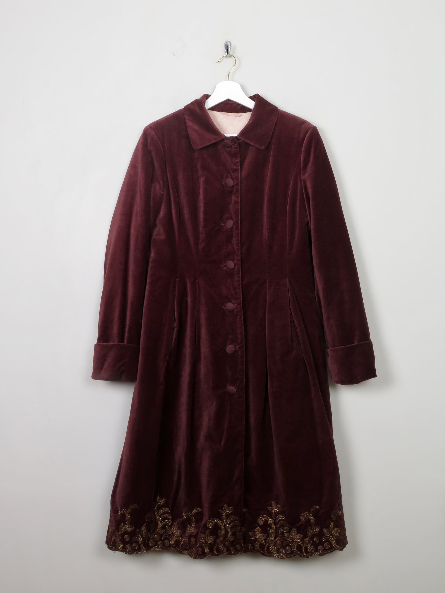 Women's Mauve Vintage Velvet Coat By Noa Noa S/M - The Harlequin