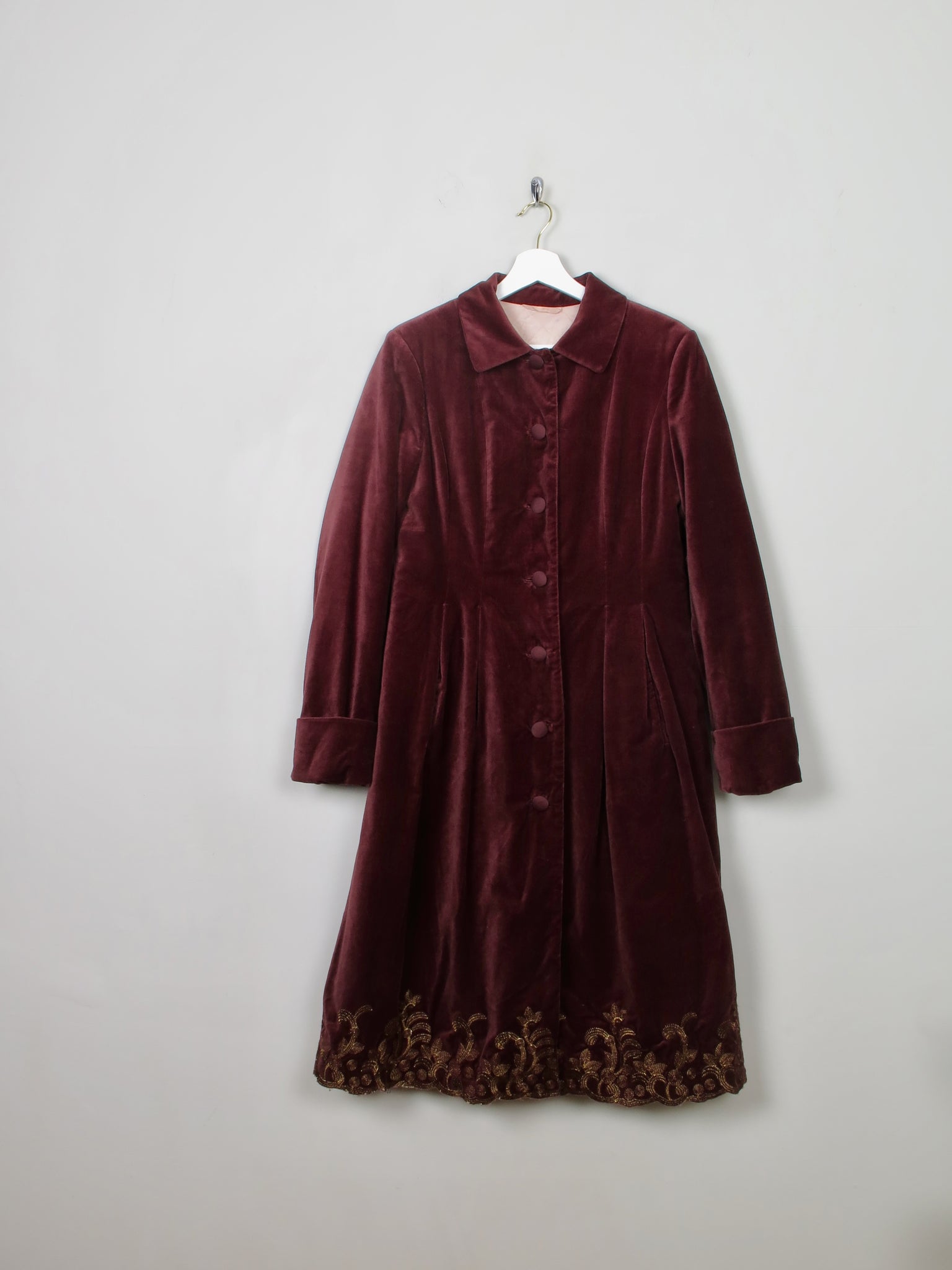 Women's Mauve Vintage Velvet Coat By Noa Noa S/M - The Harlequin