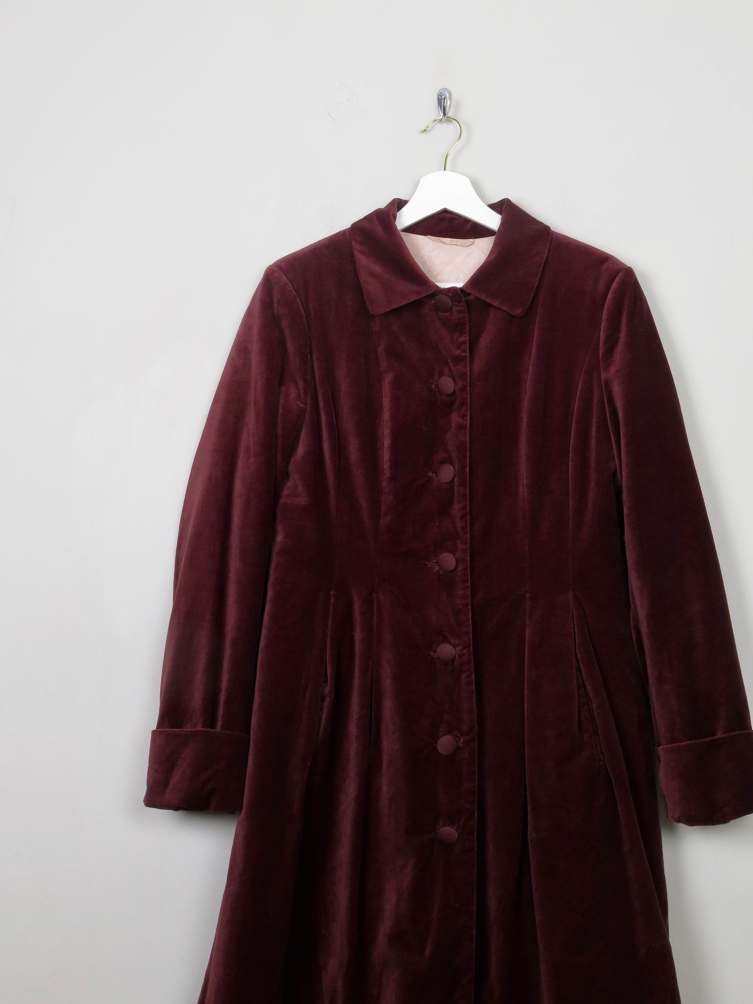 Women's Mauve Vintage Velvet Coat By Noa Noa S/M - The Harlequin