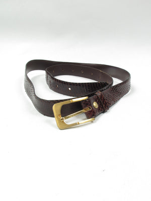 Vintage Brown Snake Skin Belt M/L - The Harlequin