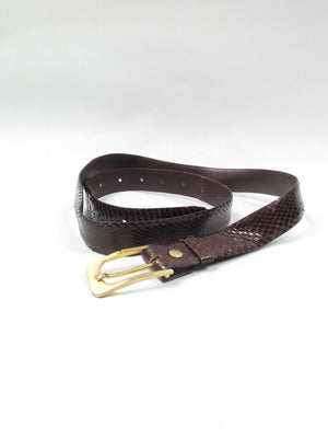 Vintage Brown Snake Skin Belt M/L - The Harlequin