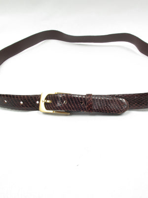 Vintage Brown Snake Skin Belt M/L - The Harlequin