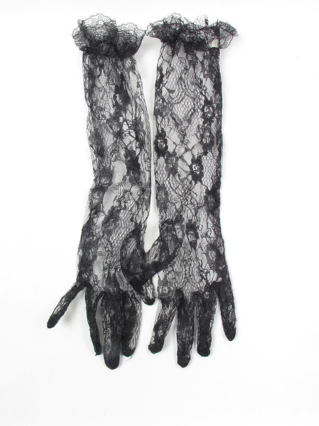 Vintage Black Lace Gloves S/M - The Harlequin