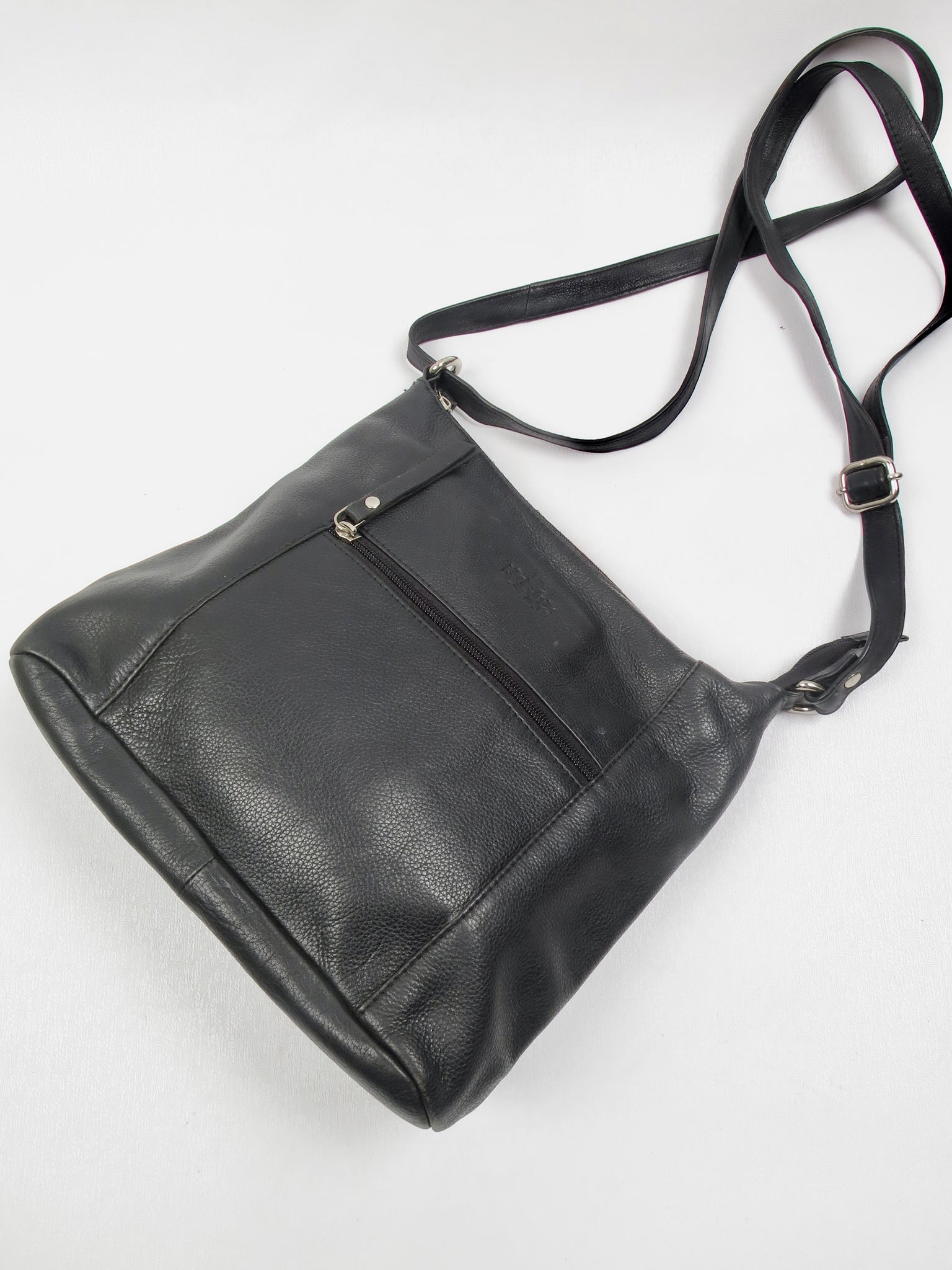 Women's Black Leather Cross Body Bag