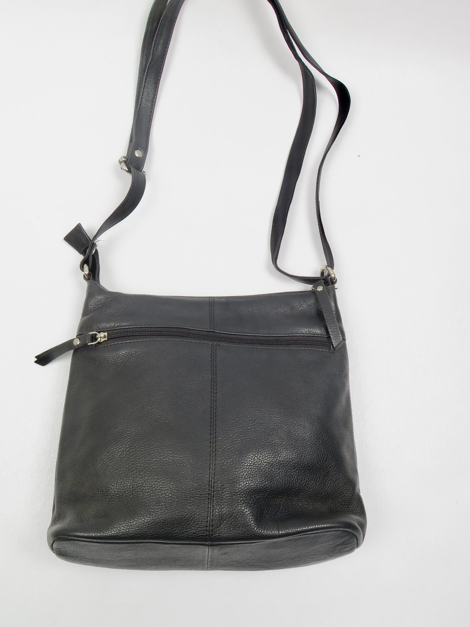 Women's Black Leather Cross Body Bag