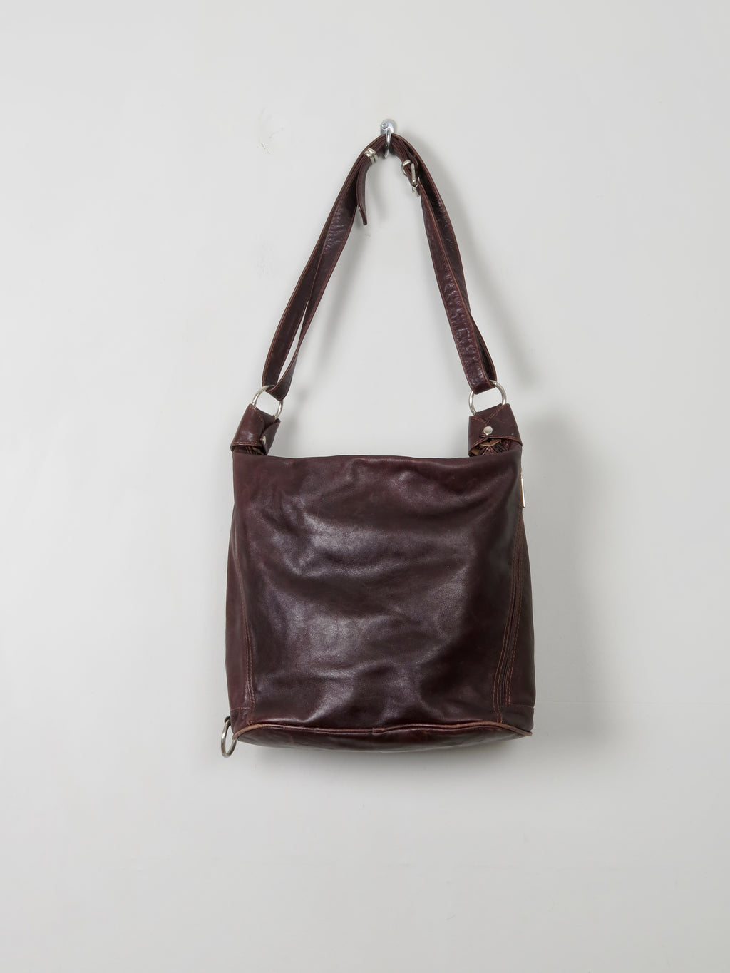 Women's Vintage Brown Leather Hobo Bag - The Harlequin