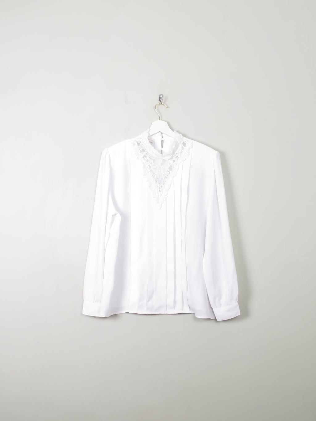 Vintage White High Neck Blouse L/XL